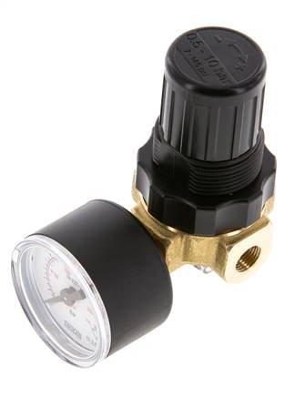 Druckregler G1/4'' 330l/min 0.5-10.0bar/7-145psi Luft Wasser Messing Standard 0