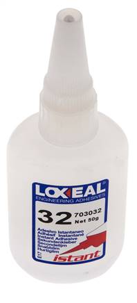 Loxeal Sofortklebstoff 50 ml Transparent 2-5 s Aushärtezeit für Metall-, Kunststoff-, Neopren/Nbr-, Epdm- und Gummioberflächen