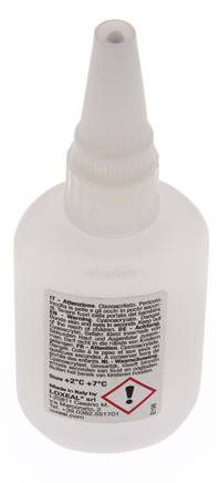 Loxeal Sofortklebstoff 50 ml Transparent 2-5 s Aushärtezeit für Metall-, Kunststoff-, Neopren/Nbr-, Epdm- und Gummioberflächen