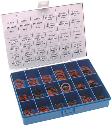 Dichtungssatz aus Vulkanfiber 10 bis 42 mm 1500 Stück