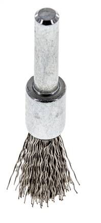 Enddrahtbürste 12 mm 6 mm Schaft Edelstahldraht 0,3 mm gewellt