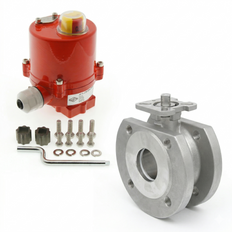 DN15 PN40 1-teiliger geflanschter 2-Wege Edelstahl-Kugelhahn mit elektrischem Antrieb 12 V AC/DC