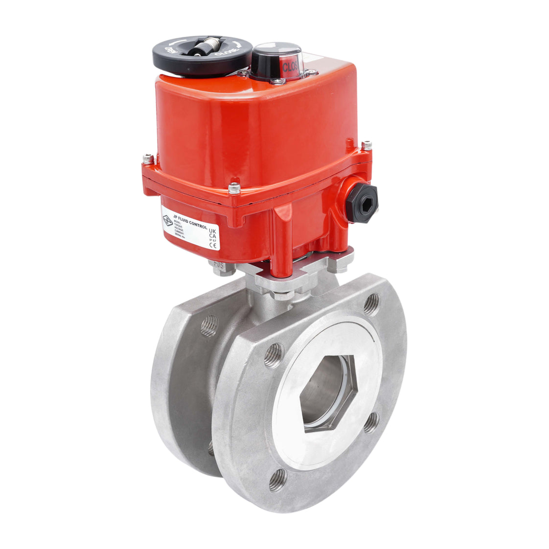 DN15 PN40 1-teiliger geflanschter 2-Wege Edelstahl-Kugelhahn mit modulierendem elektrischem Antrieb 24 V AC/DC