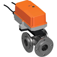 Belimo 3-Wege Kugelhahn DN50 Flansch Kvs49 100-240VAC 90s 2/3-Punkt 20Nm IP67 R7050R-B3/SR230P