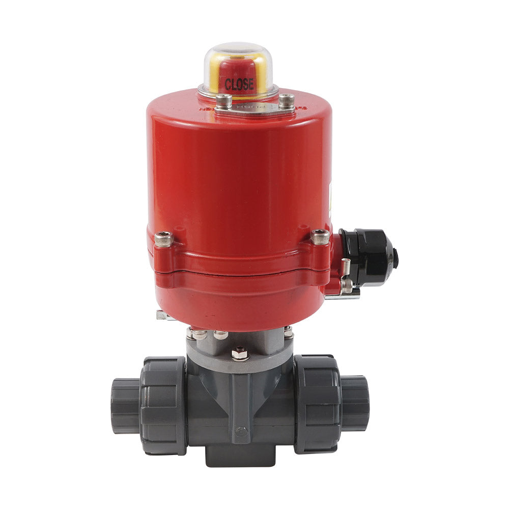 G2'' 3-Wege PVC elektrischer Kugelhahn L-Bohrung 24 V AC/DC PTFE/EPDM