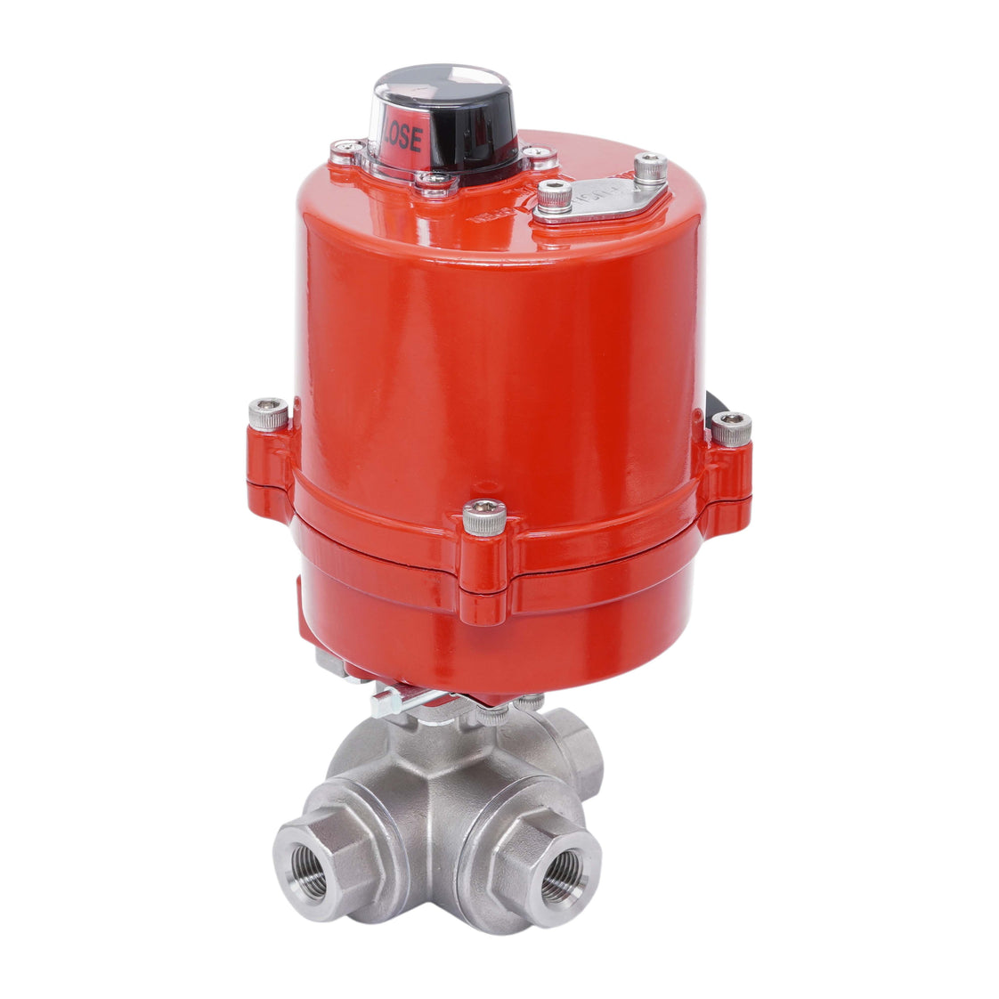 Rp 1/4'' L-Port 3-Wege Edelstahl-Kugelhahn mit elektrischem Antrieb 24 V AC/DC