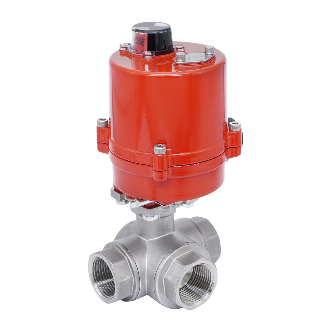 Rp 1'' L-Port 3-Wege Edelstahl-Kugelhahn mit elektrischem Antrieb 24 V AC/DC