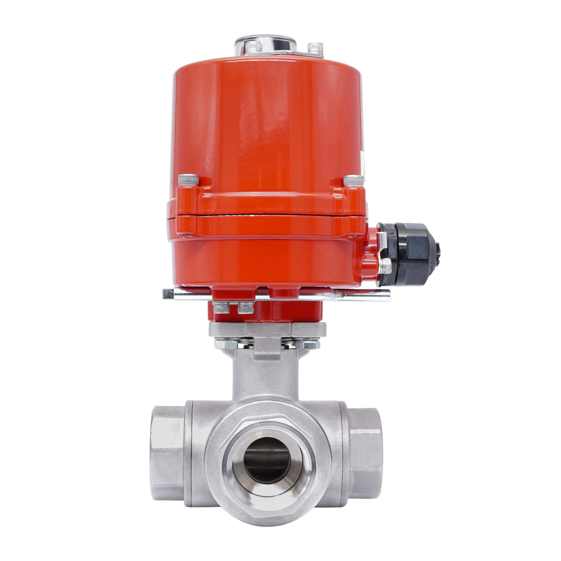 Rp 1'' L-Port 3-Wege Edelstahl-Kugelhahn mit elektrischem Antrieb 24 V AC/DC
