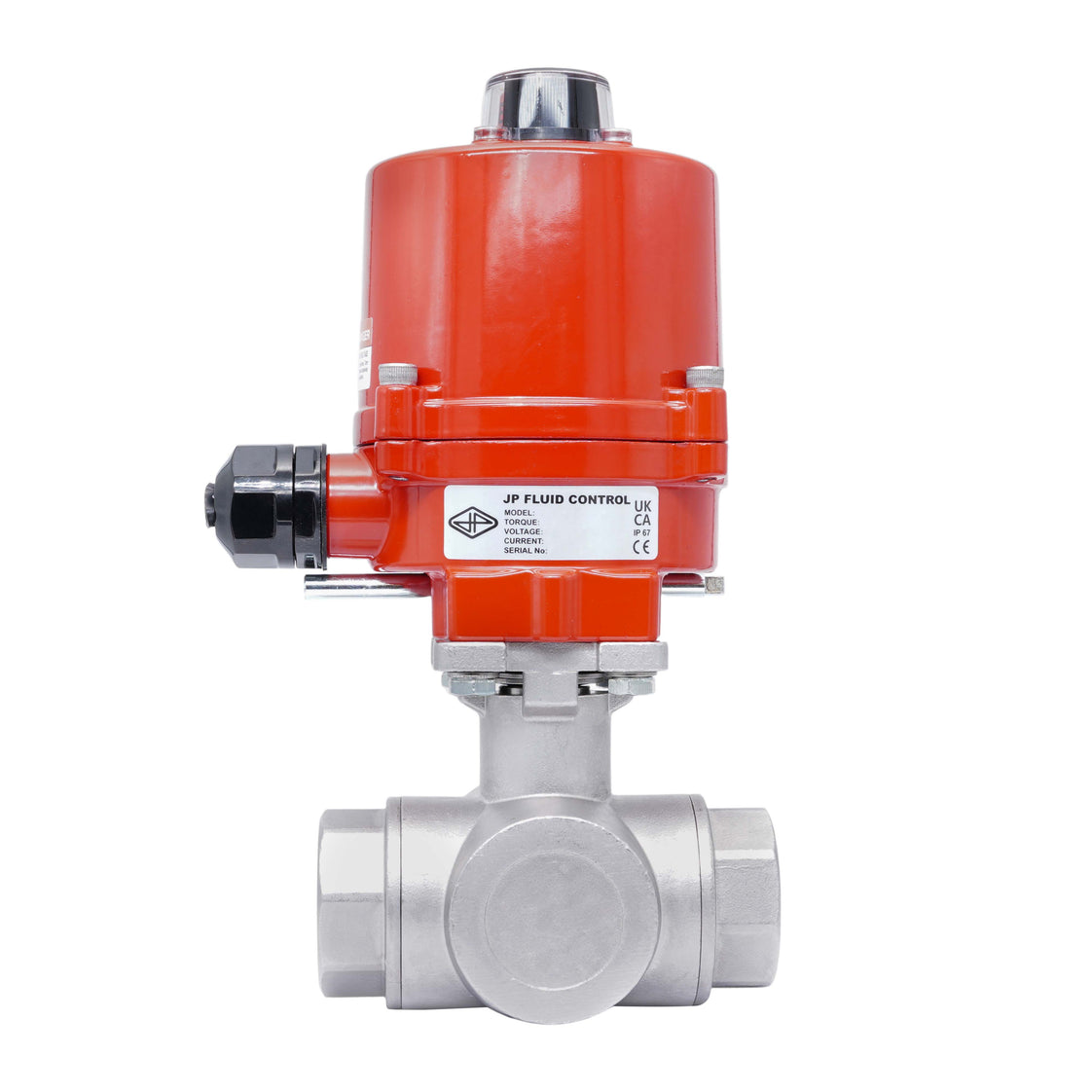 Rp 1'' T-Port 3-Wege Edelstahl-Kugelhahn mit elektrischem Antrieb 12 V AC/DC