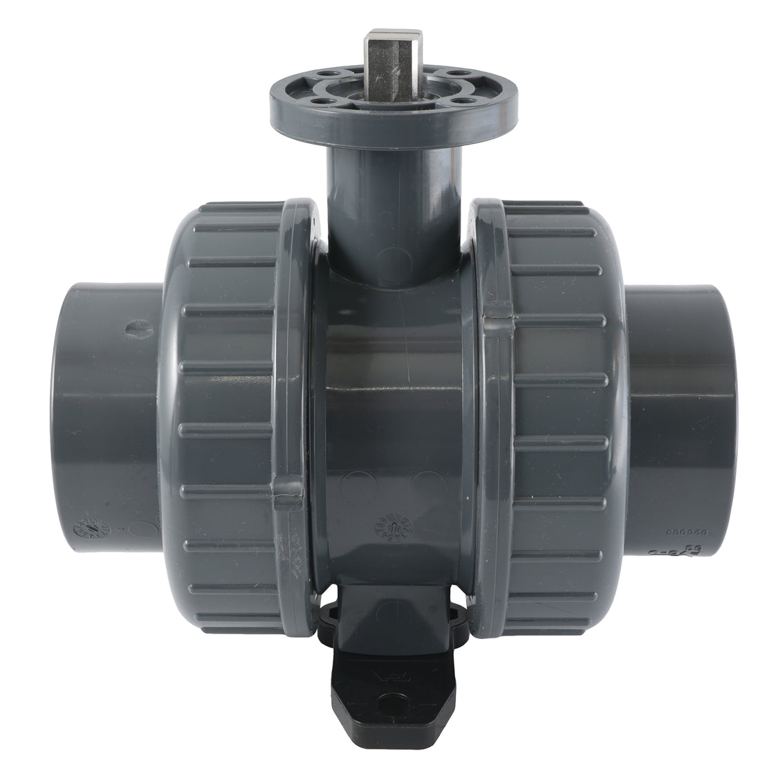 63mm 2-Wege PVC Kugelhahn ISO-Top Anschluss - 614 - VDL