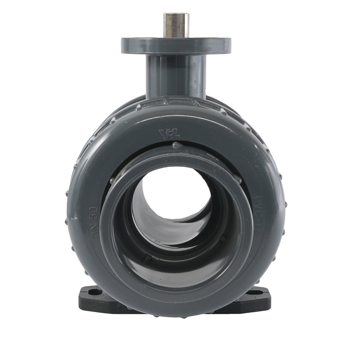 63mm 2-Wege PVC Kugelhahn ISO-Top Anschluss - 614 - VDL