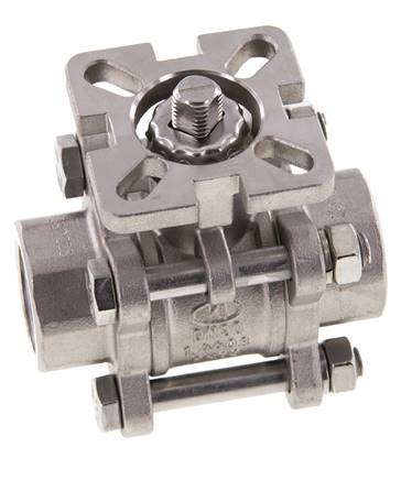 G3/4'' 2-Wege-Edelstahl-Kugelhahn 3-teilig mit vollem Durchgang ISO-Top - BL2SA3