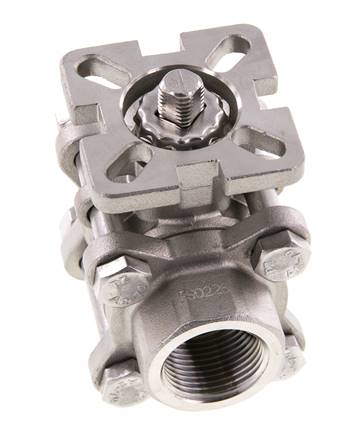 G3/4'' 2-Wege-Edelstahl-Kugelhahn 3-teilig mit vollem Durchgang ISO-Top - BL2SA3