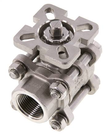 G3/4'' 2-Wege-Edelstahl-Kugelhahn 3-teilig mit vollem Durchgang ISO-Top - BL2SA3