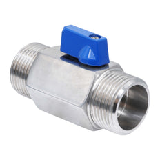 G 3/8'' M/M 2-Wege Edelstahl Mini Kugelhahn 69 Bar PTFE - TamesonPRO 1113-038-M