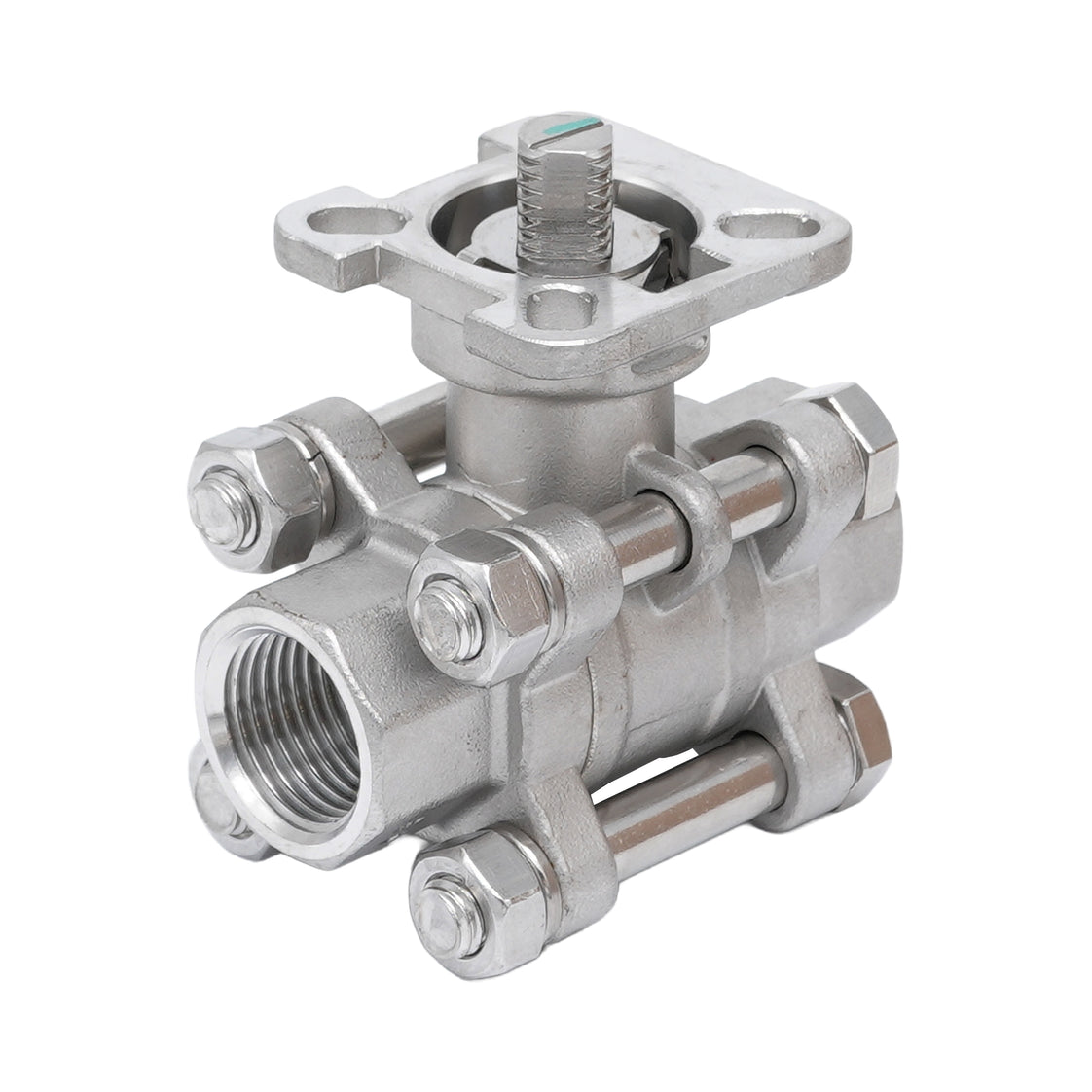 Rp 1/4'' 3-Teiliger 2-Wege Edelstahl Kugelhahn 69 bar RTFE ISO-Top F03/F04 - TamesonPRO 1121-014