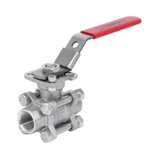 Rp 1/2'' 3-Teiliger 2-Wege Edelstahl Kugelhahn 69 bar RTFE ISO-Top F03/F04 - TamesonPRO 1121-012