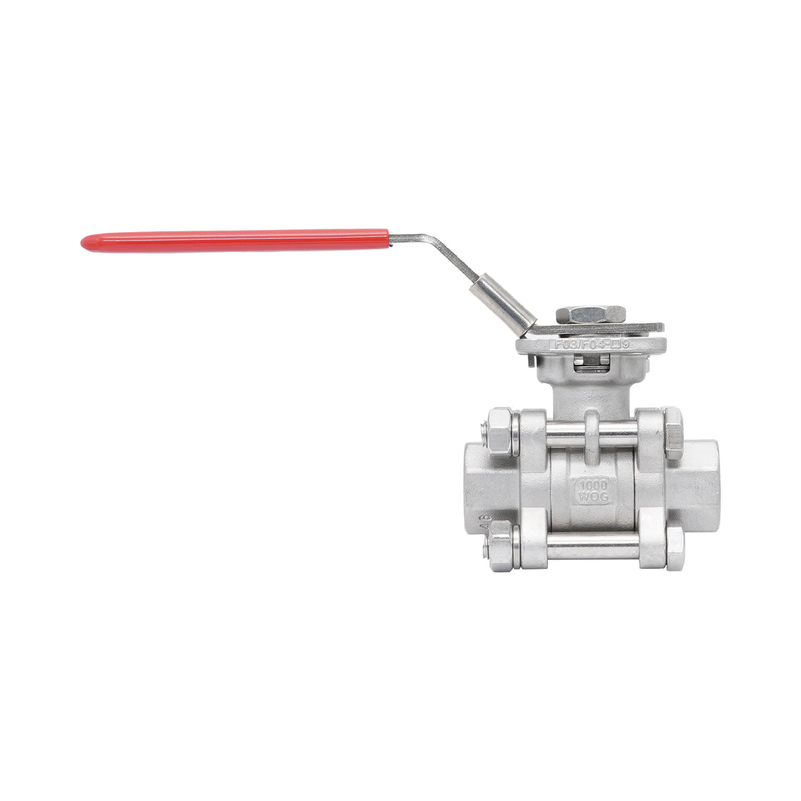 Rp 1/4'' 3-Teiliger 2-Wege Edelstahl Kugelhahn 69 bar RTFE ISO-Top F03/F04 - TamesonPRO 1121-014
