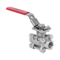 Rp 1/4'' 3-Teiliger 2-Wege Edelstahl Kugelhahn 69 bar RTFE ISO-Top F03/F04 - TamesonPRO 1121-014