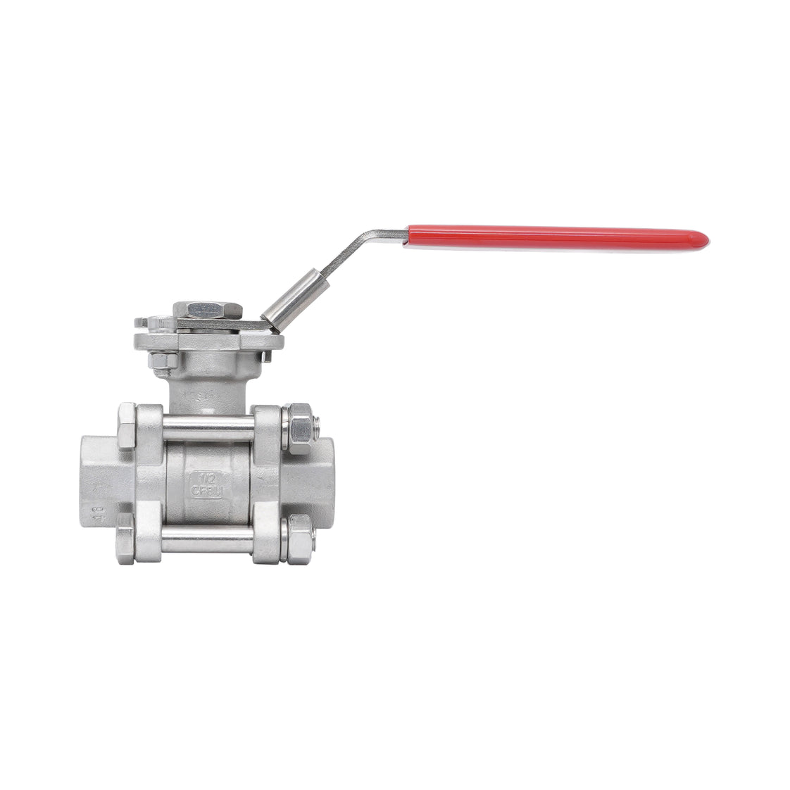 Rp 3/8'' 3-Teiliger 2-Wege Edelstahl Kugelhahn 69 bar RTFE ISO-Top F03/F04 - TamesonPRO 1121-038