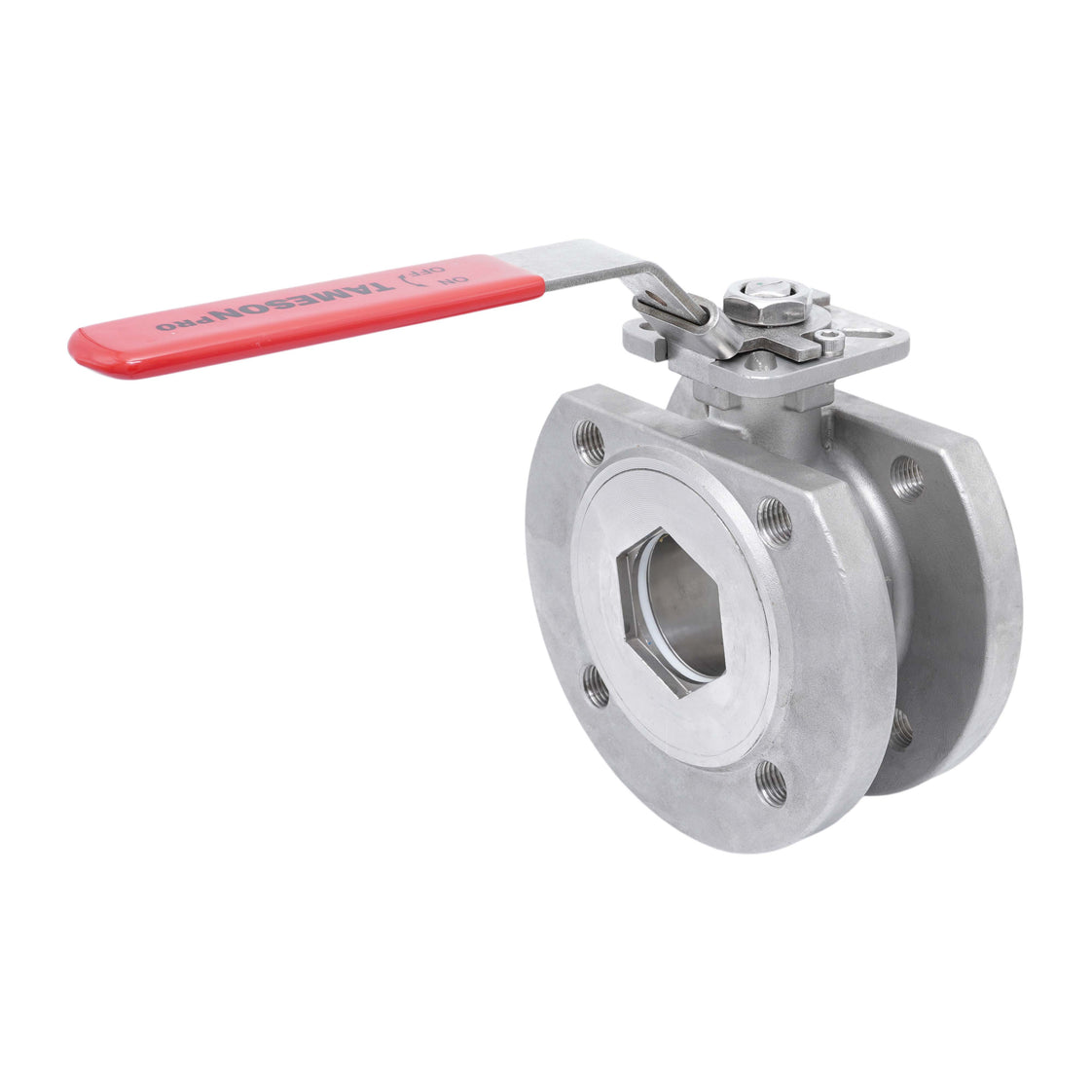 DN20 PN40 1-Teil 2-Wege Edelstahl Flansch Kugelhahn PTFE ISO-Top F03 - TamesonPRO 1122-020