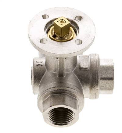 G1/2'' 3-Wege-Kugelhahn mit L-Anschluss Messing ISO-Top 40bar - BL3BAL