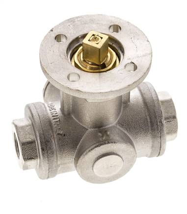 G1/4'' 3-Wege-Kugelhahn mit L-Anschluss Messing ISO-Top 40bar - BL3BAL