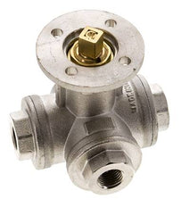 G1/4'' 3-Wege-Kugelhahn mit L-Anschluss Messing ISO-Top 40bar - BL3BAL