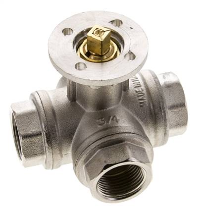 G3/4'' 3-Wege-Kugelhahn mit L-Anschluss Messing ISO-Top 40bar - BL3BAL