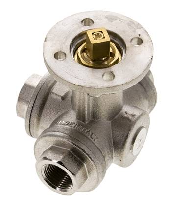 G3/8'' 3-Wege-Kugelhahn mit L-Anschluss Messing ISO-Top 40bar - BL3BAL