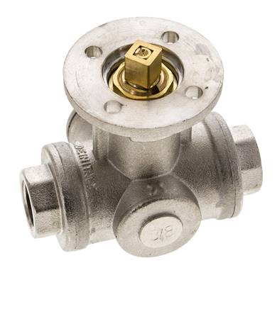 G3/8'' 3-Wege-Kugelhahn mit L-Anschluss Messing ISO-Top 40bar - BL3BAL