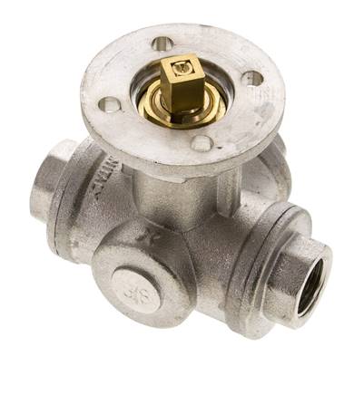 G3/8'' 3-Wege-Kugelhahn mit L-Anschluss Messing ISO-Top 40bar - BL3BAL