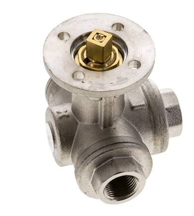 G3/8'' 3-Wege-Kugelhahn mit L-Anschluss Messing ISO-Top 40bar - BL3BAL