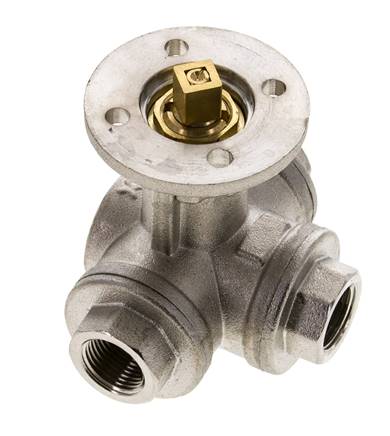 G3/8'' 3-Wege-Kugelhahn mit L-Anschluss Messing ISO-Top 40bar - BL3BAL
