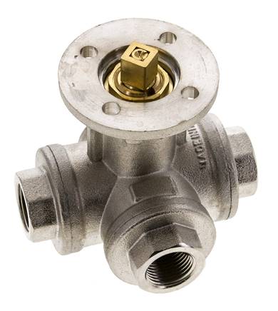 G3/8'' 3-Wege-Kugelhahn mit L-Anschluss Messing ISO-Top 40bar - BL3BAL