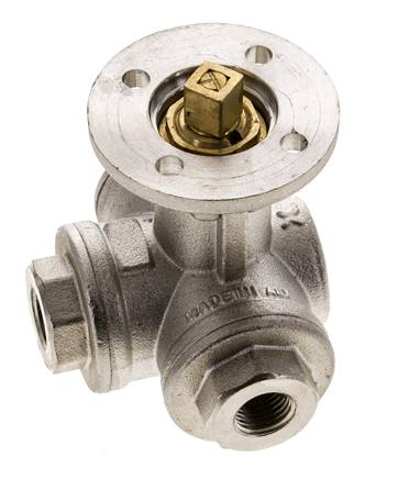 G1/4'' 3-Wege-Kugelhahn mit T-Anschluss Messing ISO-Top 40bar - BL3BAT
