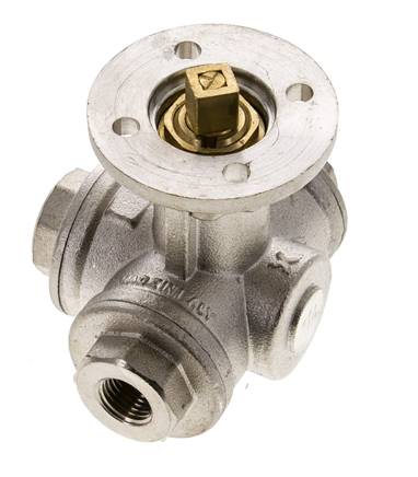 G1/4'' 3-Wege-Kugelhahn mit T-Anschluss Messing ISO-Top 40bar - BL3BAT