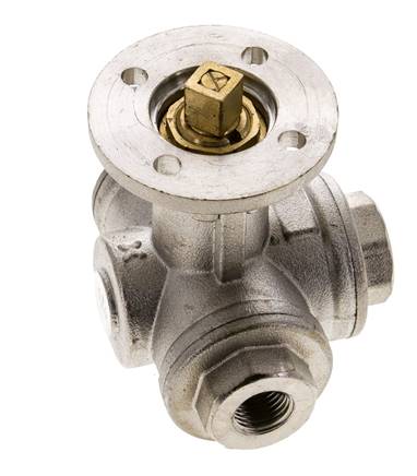 G1/4'' 3-Wege-Kugelhahn mit T-Anschluss Messing ISO-Top 40bar - BL3BAT