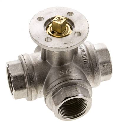 G3/4'' 3-Wege-Kugelhahn mit T-Anschluss Messing ISO-Top 40bar - BL3BAT