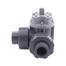 63mm Klebemuffe 3-Wege PVC-Kugelhahn T-Bohrung ISO-Top F05 10 bar PTFE/EPDM