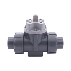 63mm Klebemuffe 3-Wege PVC-Kugelhahn T-Bohrung ISO-Top F05 10 bar PTFE/EPDM