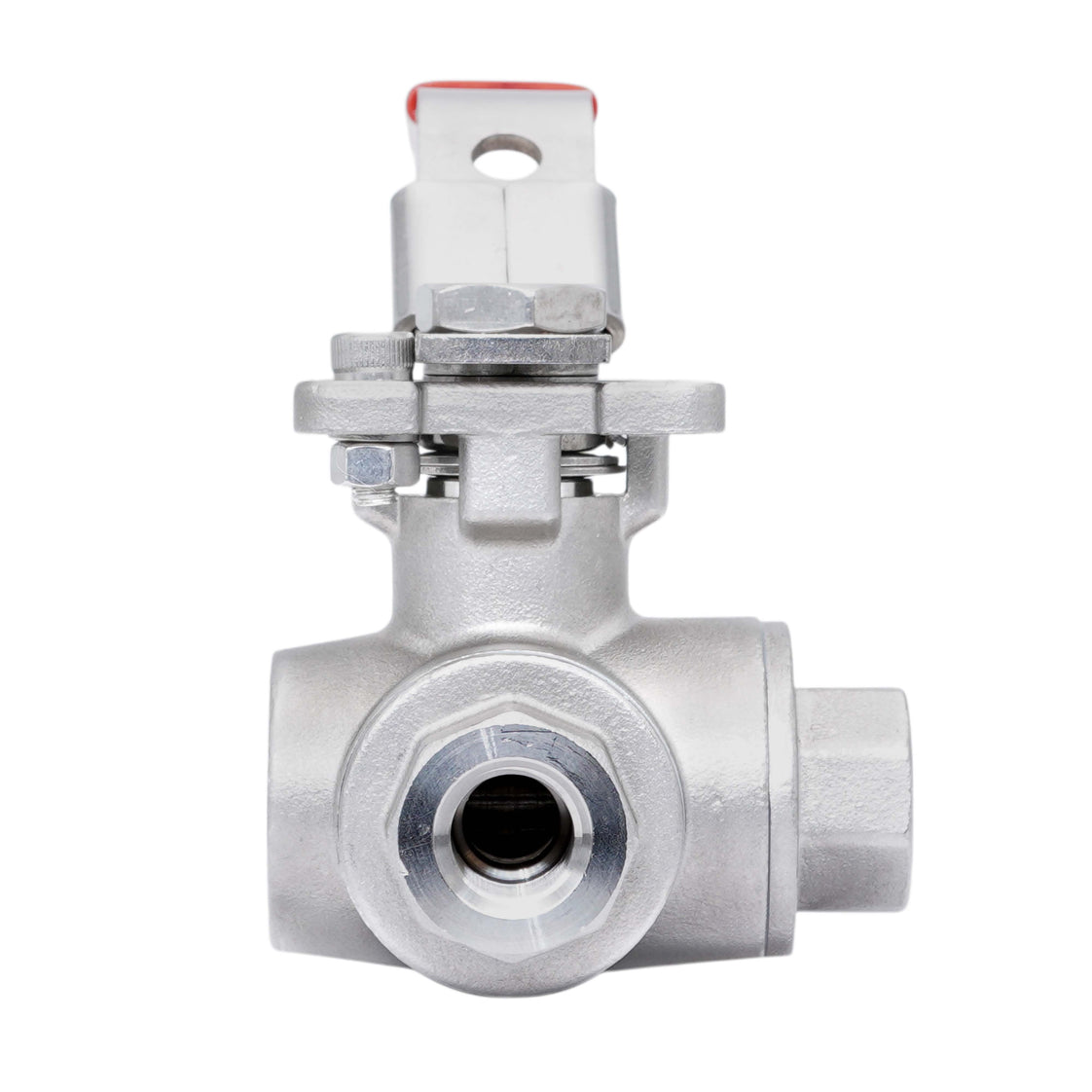 G 3/8'' 3-Wege T-Port Edelstahl Kugelhahn 69 Bar PTFE ISO-Top F03/F04 - TamesonPRO 1125-038-T