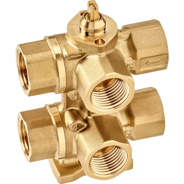 Belimo 6-Wege Regelventil Rp1/2 Kvs0.25 24VAC/DC 75s 0-10V 1Nm IP40 Klemme R3015-P25-P25-B1/CQ24A-SZ-T