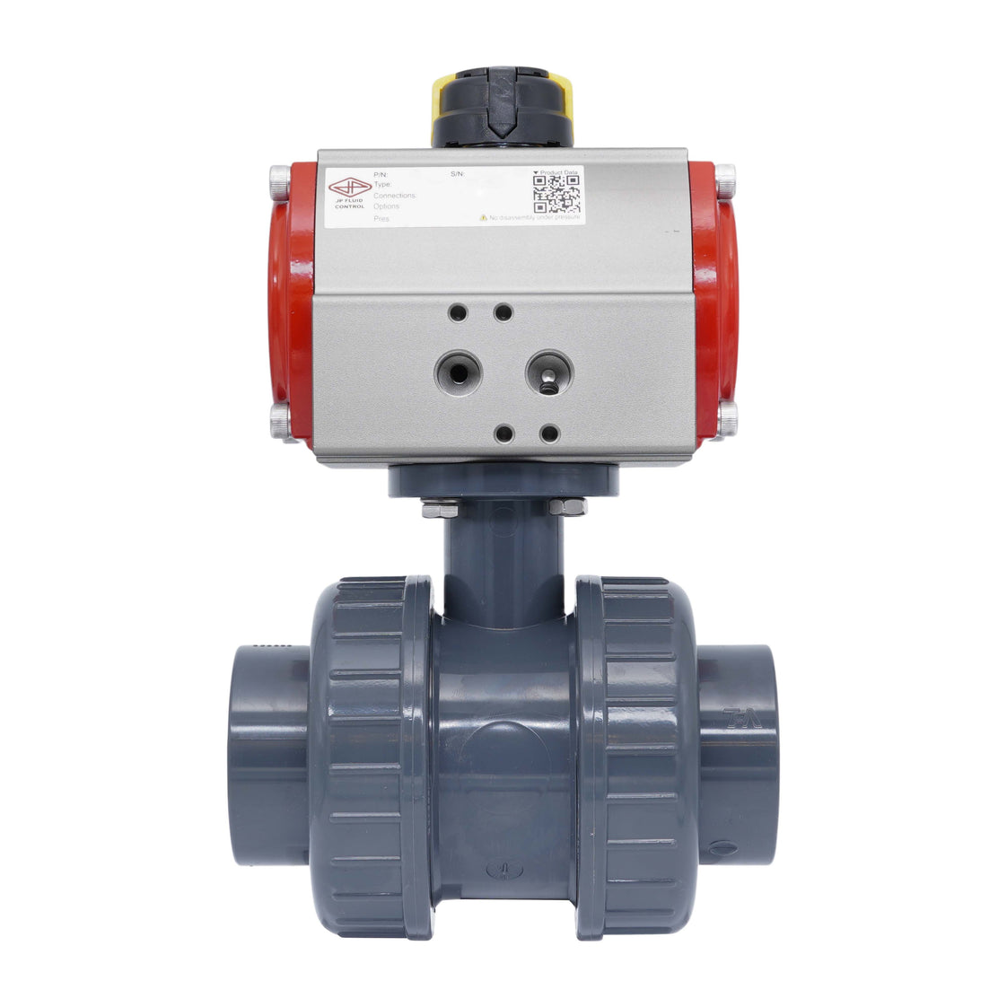 50mm 2-Wege PVC Pneumatischer Kugelhahn Federschließend
