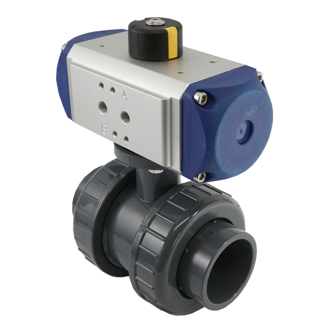 50mm 2-Wege PVC Pneumatischer Kugelhahn Doppeltwirkend - VDL