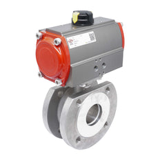 DN20 PN40 1-teiliger geflanschter 2-Wege Pneumatischer Edelstahl-Kugelhahn Doppeltwirkend
