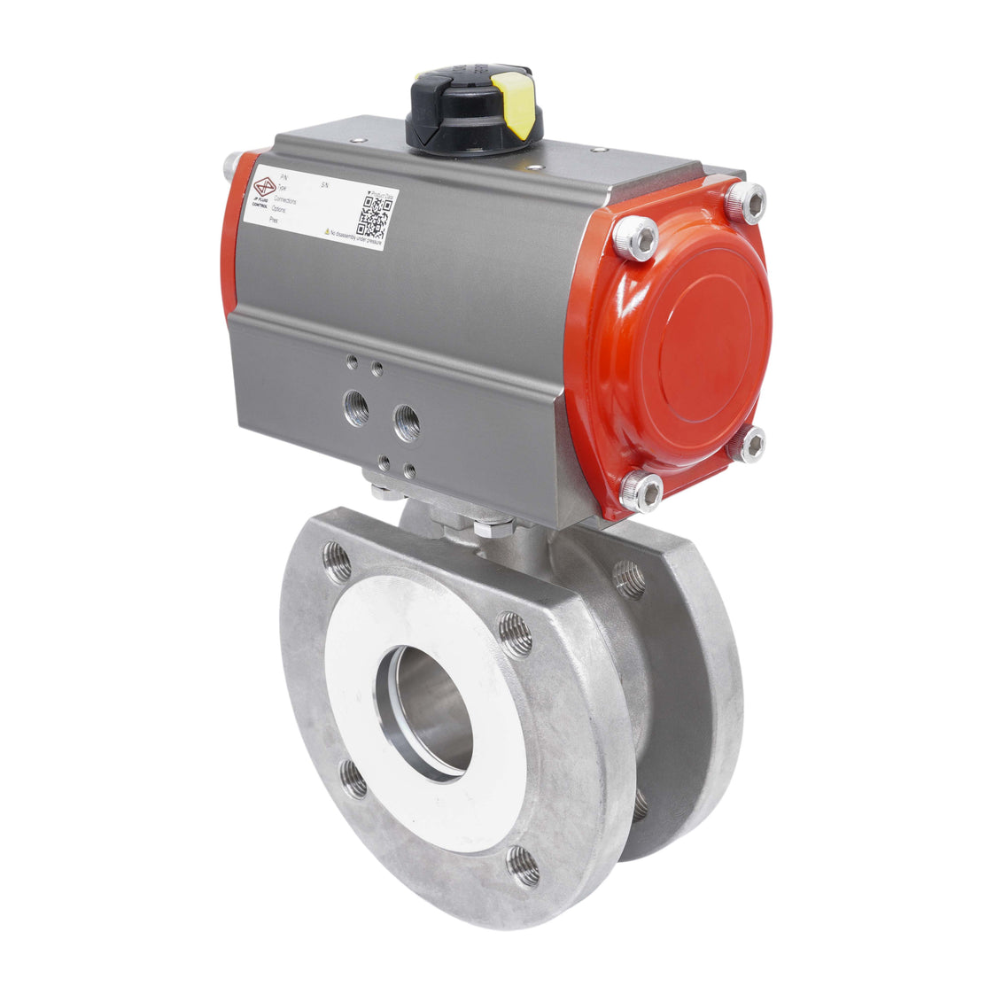 DN20 PN40 1-teiliger geflanschter 2-Wege Pneumatischer Edelstahl-Kugelhahn Federöffnend