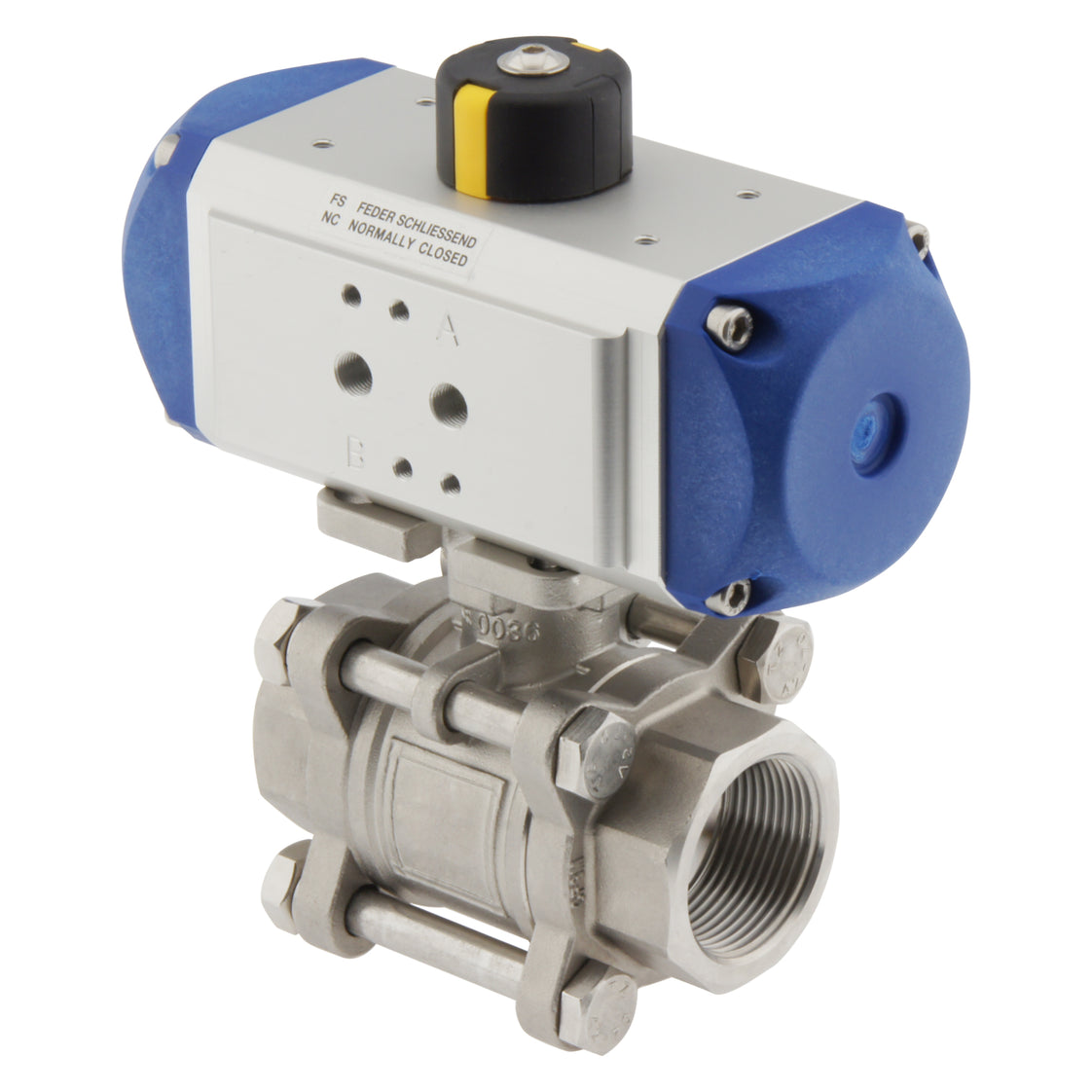 G1-1/4'' 2-Wege Pneumatisches Kugelhahn aus rostfreiem Stahl Feder offen - BL2SA3