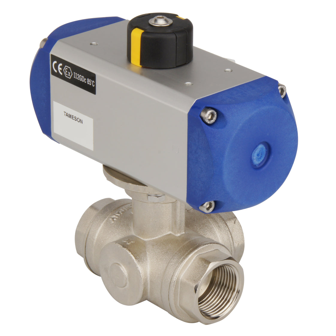 G1-1/2'' 3-Wege T-Port Messing Pneumatische Kugelventil Doppelt Wirkend - BL3BA
