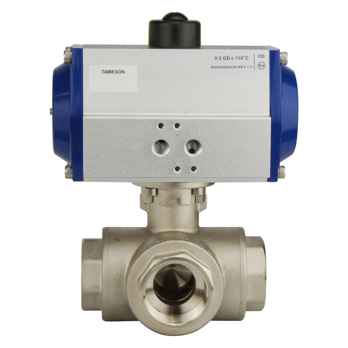 G2'' 3-Wege T-Port Messing Pneumatische Kugelventil Feder Geschlossen - BL3BA